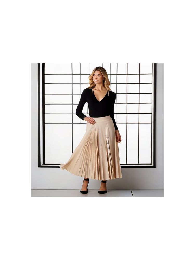 Pleated Midi Skirt - Premium