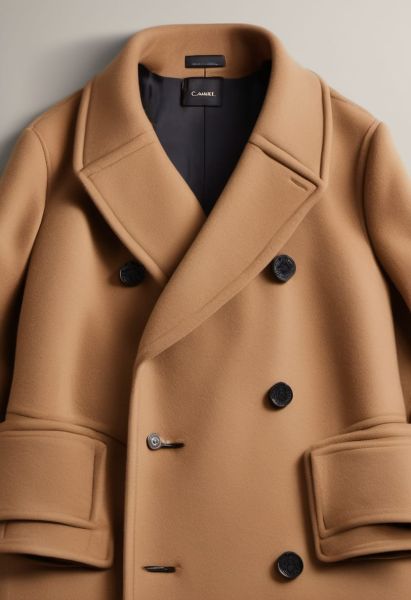 Camel Wool-cashmere Double-breasted Coat