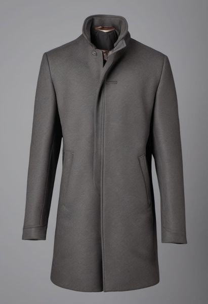Slate Melton Cocoon Coat
