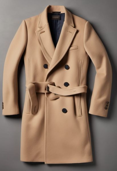 Ink Wool-cashmere Double-breasted Coat