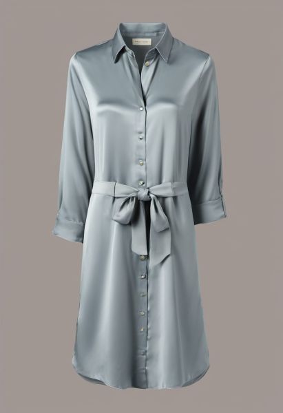 Stone Tencel Shirt Dress
