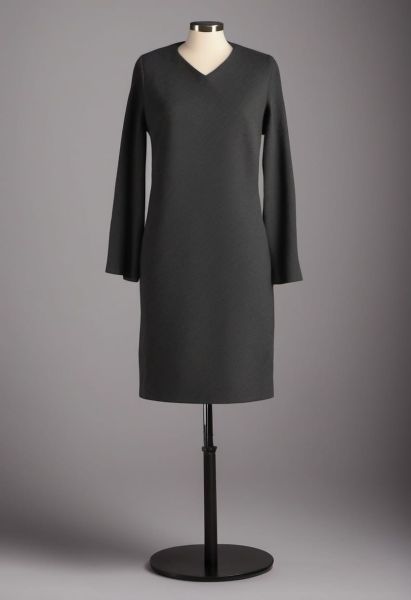 Charcoal Wool Column Dress