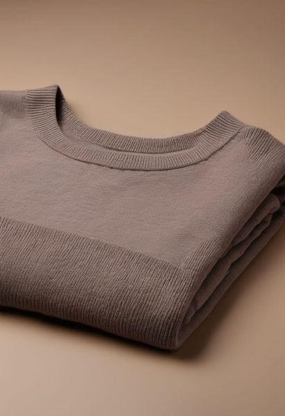 Stone Merino Crew Knit