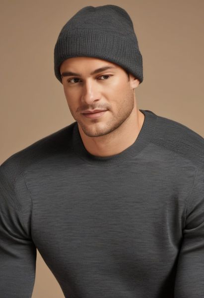 Charcoal Merino Crew Knit