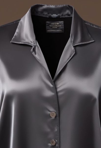Charcoal Silk Tunic Shirt