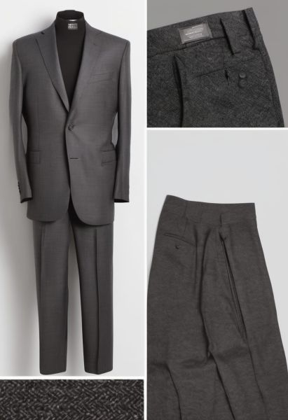 Charcoal Wool-mohair Straight Trouser