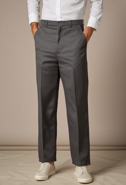 Charcoal Cotton Wide Trouser